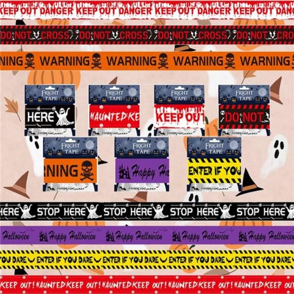 Halloween Decorations, Halloween Decor Outdoor Caution Tape Sign, 157 ft 7 kinds - Picture 5 of 8